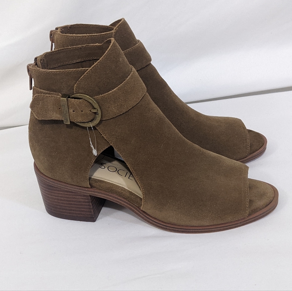 Sole Society Block Heel Sandal Booties